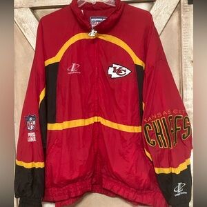 Vintage Kansas City Chiefs NFL Pro Line Logo Athletic Windbreaker Jacket 3XL